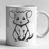 A detailed illustration of a possum, a wild animal native to Australia and other regions.