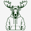 Simple Moose Design for Cutting Machines Moose animal illustration in simple vector design, suitable for SVG and various cutting machine formats.