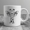Illustrated SVG vector design of a giraffe with glasses, suitable for digital projects.