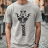 Vector illustration of a giraffe wearing sunglasses on the savannah
