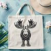 Moose in a Natural Habitat SVG Illustration A detailed illustration of a moose in a wild animal habitat, suitable for vector design and commercial or personal use.