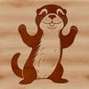 A close-up illustration of a wild otter's face, created as a vector art design.