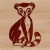 Lemur animal illustration in vector format, suitable for graphic design and crafting projects.