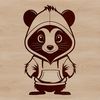 Pointed Snout Skunk SVG A detailed illustration of a skunk with a pointed snout and bushy tail.
