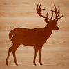 Illustrated silhouette of a wild animal, a white-tailed deer in vector format.