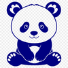 Close-up illustration of a wild panda in a natural environment.
