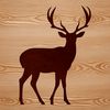 Beautiful Wild Deer Silhouette Vector Silhouette illustration of a wild animal, a deer in a simple vector design.