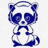 Raccoon Silhouette Design An SVG graphic representation of a raccoon, suitable for use with cutting machines or laser cutters.