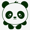 A simple illustration of a giant panda in a natural habitat, suitable for various digital designs.