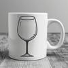 Elegant Wine Icon in Vector Format A transparent glass containing red wine, suitable for digital designs.