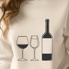 A simple design of a wine glass with a bottle in the background, suitable for vector art projects.