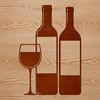 A vector illustration of a glass of red wine next to a bottle, suitable for web design and digital art projects.