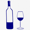 Free Vector Wine Bottle Illustration A vector illustration of a bottle and glass of wine on a table.