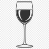 Vector Wine Graphic Design Element A digital illustration of a wine glass filled with red liquid, suitable for various graphic design projects.