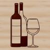 A wine bottle in a glass, suitable for vector art design.