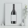 A digital illustration of a wine bottle on a table.