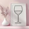 Red Wine Glass Illustration A stylized illustration of a wine glass filled with red wine, suitable for digital designs and craft projects.