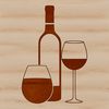 An SVG vector image of an empty wine bottle on a table, ideal for digital art and design applications.