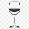 Red Wine Filled Glass Vector A transparent glass filled with red wine on a table.