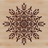 Free Vector Christmas Ornament Template A stylized winter ornament featuring a unique snowflake pattern with clean lines and geometric shapes.