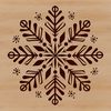 Snowflake Vector Template for Cricut and Cutting Machines A delicate, intricate snowflake design made up of interconnected lines and shapes.