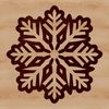 A delicate, six-pointed snowflake illustration in vector format.