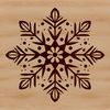Six-Pointed Snowflake Vector Design A delicate six-pointed snowflake with intricate details, perfect for winter designs and Christmas-themed projects.