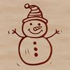 A winter character made from snow, standing in a snowy landscape.