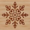 Beautiful Six-Pointed Snowflake SVG A delicate, six-pointed snowflake made up of intricate lines and curves.