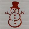 Stacked Snow Blocks Silhouette A traditional winter character made from stacked snow blocks with a top hat and carrot nose.