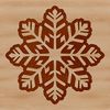 Winter Wonderland Decorations SVG Template A delicate, symmetrical snowflake designed as a vector graphic for various digital applications.