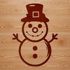 Free SVG Snowman Design for Christmas Projects A stylized digital illustration of a snowman with a top hat and scarf, suitable for winter-themed projects.