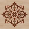 Beautiful Handmade Snowflake Design A delicate, intricately designed snowflake made from interconnected lines and shapes.