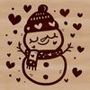Cute Love Heart Snowman Design A winter-themed snowman created with vector design elements and decorated with love hearts.
