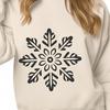 A delicate, intricate snowflake with six symmetrical arms, created in vector format.