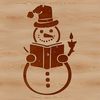 A smiling snowman made from stacked snow blocks, perfect for winter-themed designs.