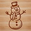 Winter Wonderland Snowman Design A simple white snowman standing on a snowy ground with a carrot nose.
