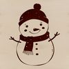 Cute Cartoon Snowman SVG Clip Art A cartoon snowman standing in a winter landscape made from vector shapes.
