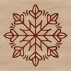 A delicate, intricately designed snowflake made up of six pointed stars and crystalline shapes.