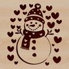 Festive Winter Character SVG A festive winter character made up of snow with love hearts decorating his body.