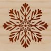 Ornate snowflake design with intricate patterns and delicate details suitable for winter-themed crafts.
