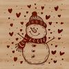 Heartfelt Holiday Snow Scene Design A winter-themed snowman with love hearts, created as a vector design suitable for various digital formats.