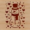 Cute Snowman with Hearts Vector Image Download A cartoon snowman with love hearts on its body, perfect for winter-themed designs.