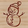 A stylized digital illustration of a snowman created using vector art.