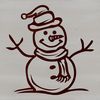 Winter Wonderland Snowman Icon A white snowman made of stacked snow with a carrot nose and coal eyes, suitable for winter Christmas decorations.