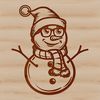 A simple winter-themed snowman illustration made from vector shapes.