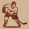 Vector Sports Icon A vector illustration of a hockey player in mid-action.