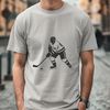 A high-quality vector illustration of a hockey player in action.