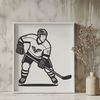 Vector Hockey Illustration A stylized illustration of a hockey player in action, vector graphic design suitable for various digital applications.