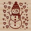 Christmas Decorations - Heart-Decorated Snowman A winter-themed snowman with heart decorations, suitable for Christmas designs.